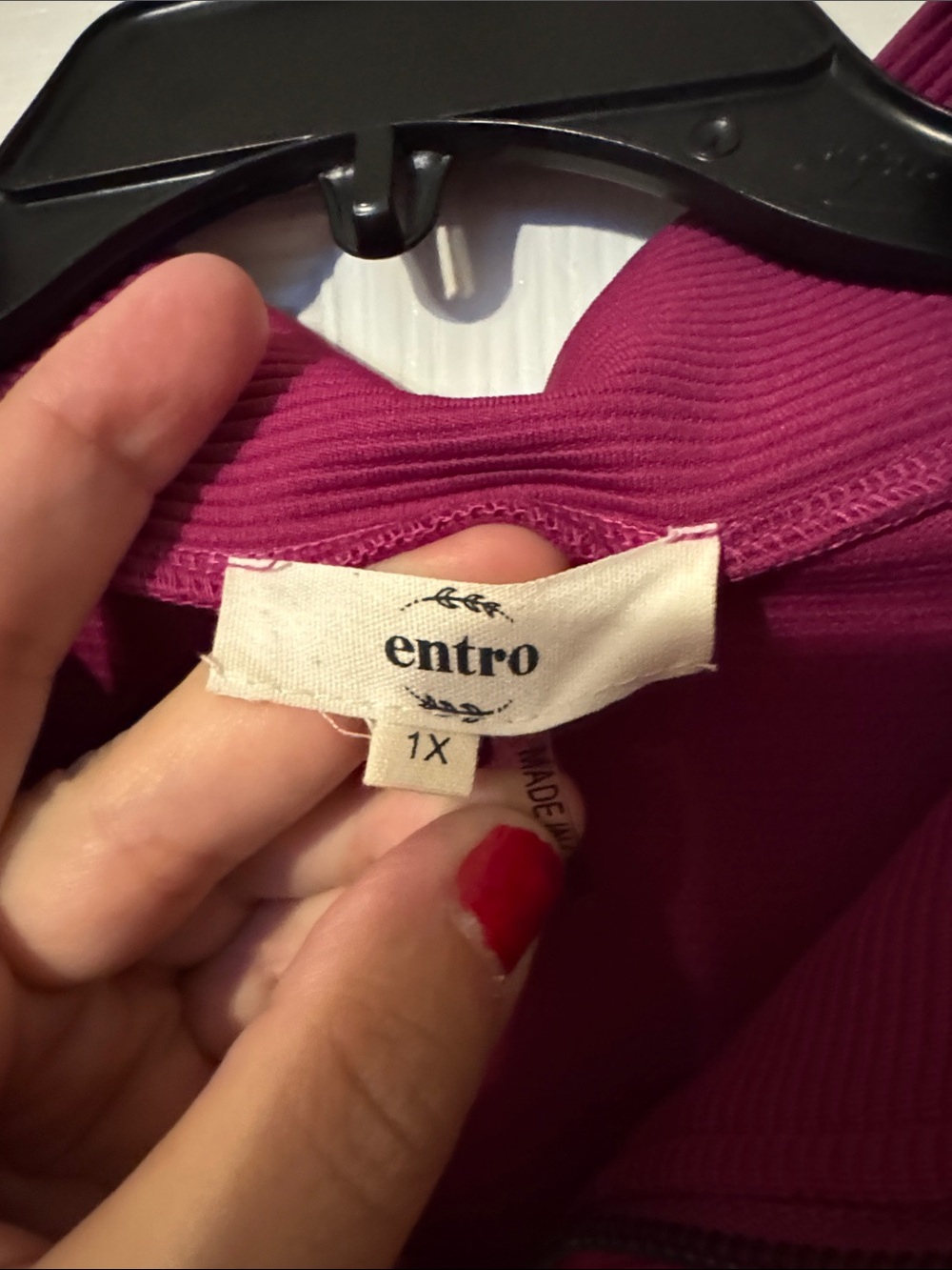 entro Fuchsia Half-Zip Ruffle Sleeve top - Picture 2 of 2